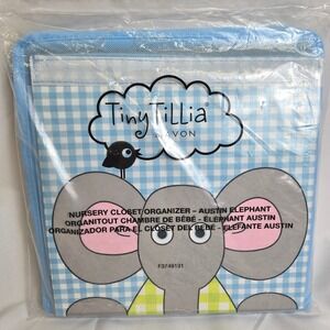 Avon Tiny Tillia Austin Elephant Hanging Nursery Closet Organizer Blue New